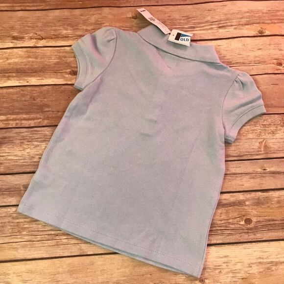 Old Navy Girls Polo Shirt Size 18-24 mo Solid Light Blue Pique Knit‎ Uniform NEW - Picture 4 of 5